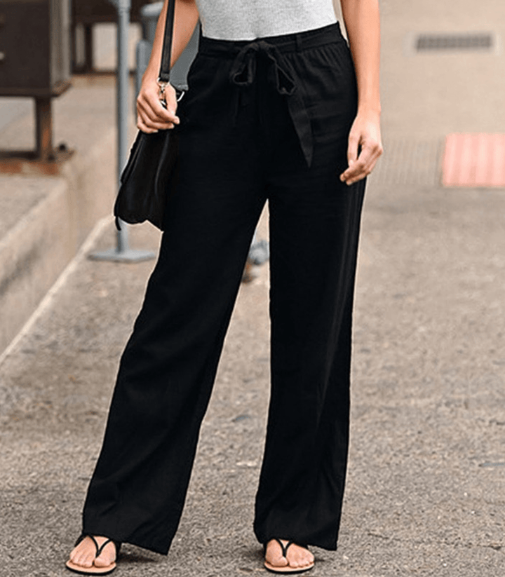 Joleen - Women's Relaxed Trousers with Drawstring and Elastic Waist
