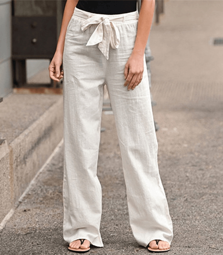 Joleen - Women's Relaxed Trousers with Drawstring and Elastic Waist