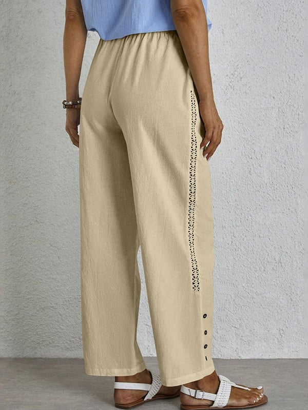 Shania - Relaxed Fit Trousers with Buttons