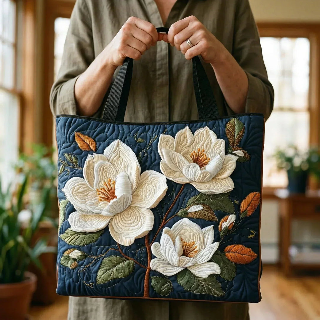 Quilted Bag - Delicate Magnolias