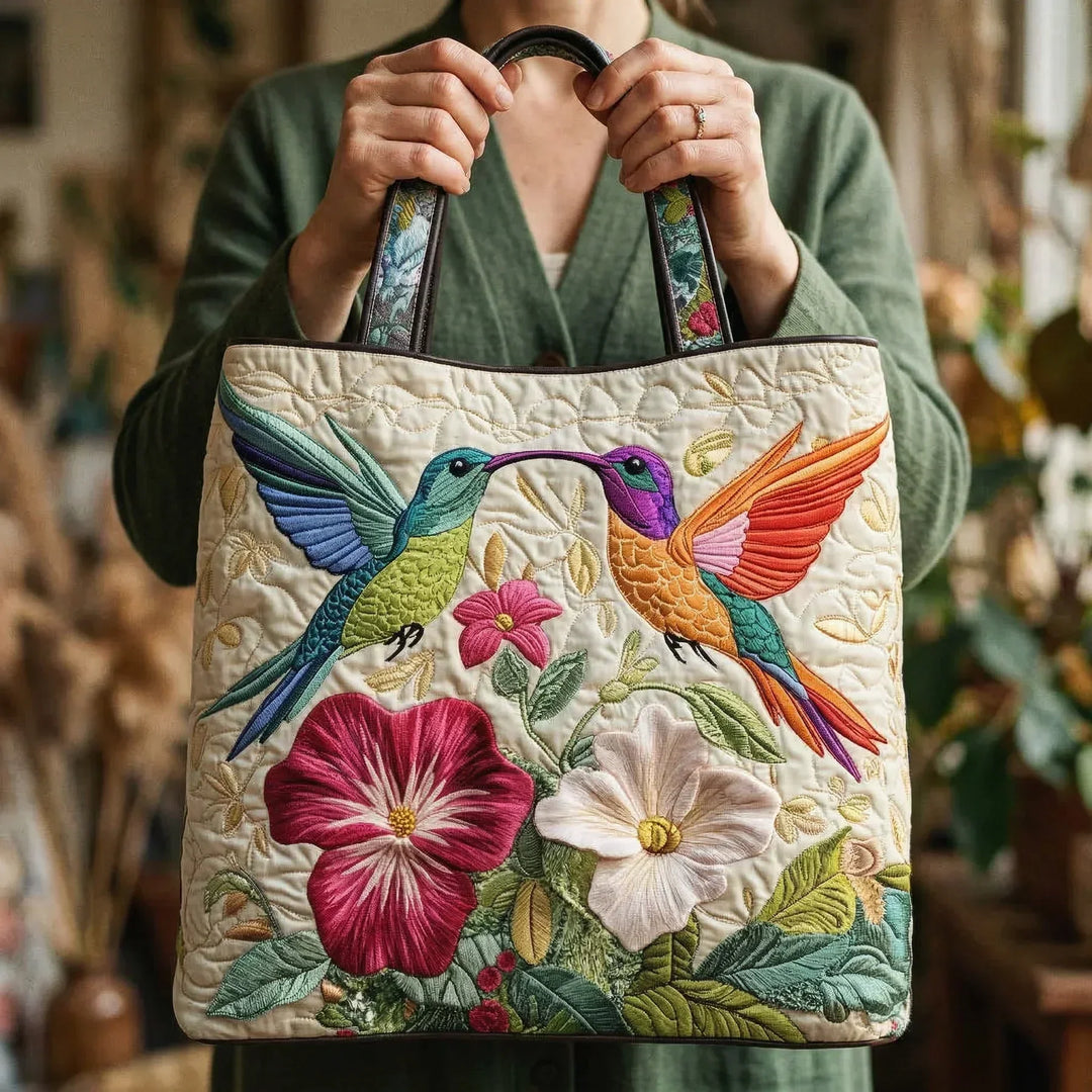 Fillable Bag - Hummingbird and White Flowers