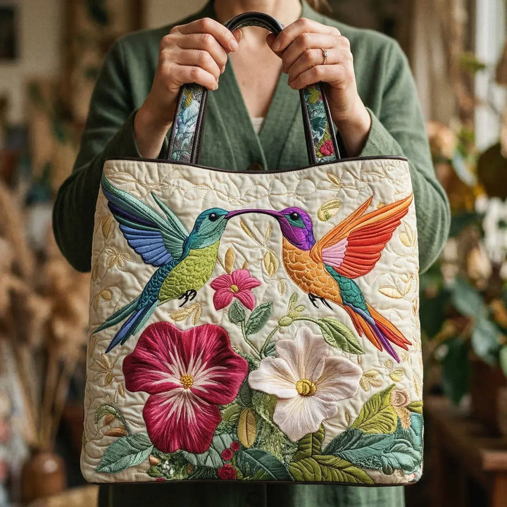 Fillable Bag - Hummingbird and White Flowers