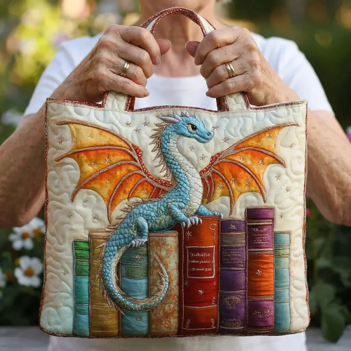 Padded Bag - Emerald Dragon Keeper of Books