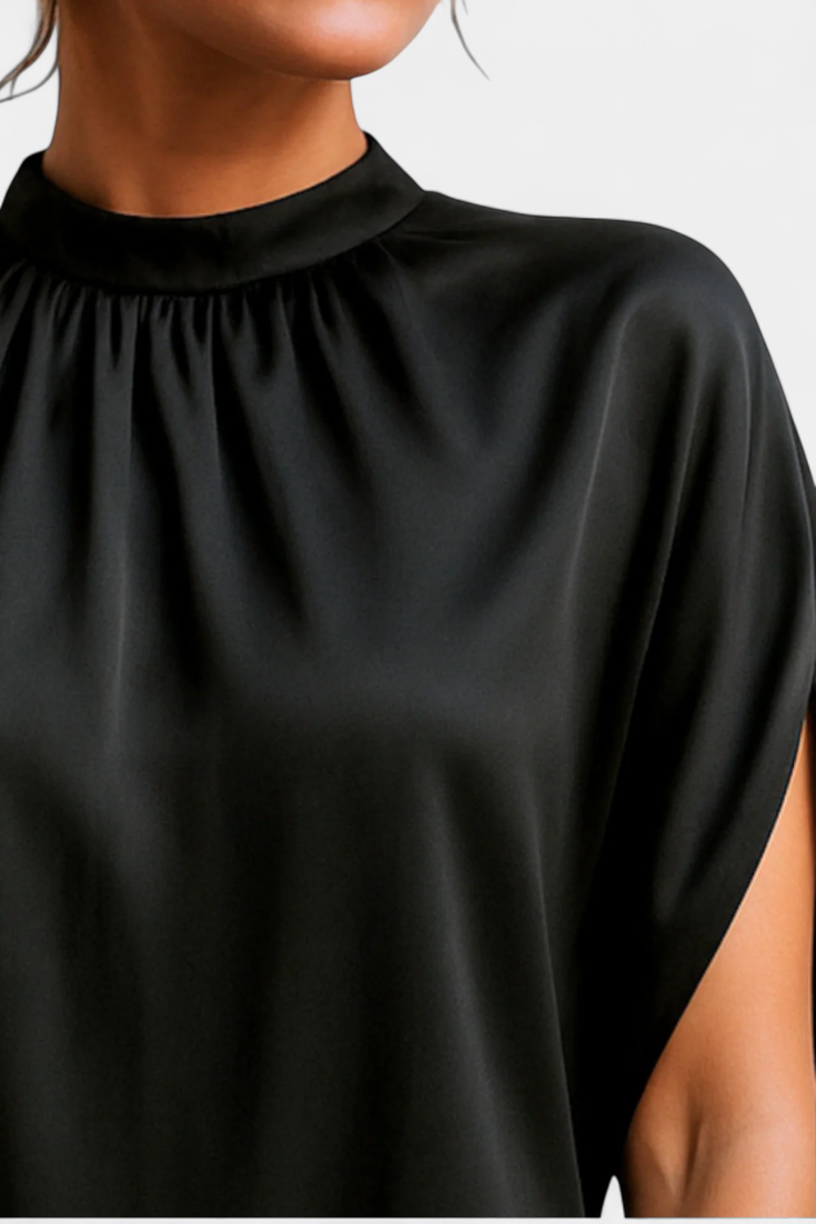 Ena Timeless Midi Dress with Round Neckline