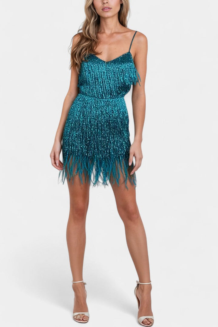 Mirjana Mini Dress with Feathers