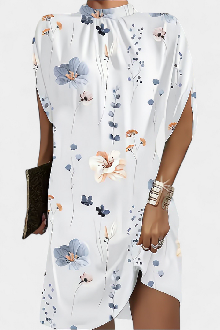 Ena Timeless Midi Dress with Round Neckline