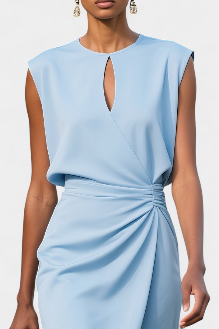Midi Dress Maša with Long Sleeves and Round Neckline