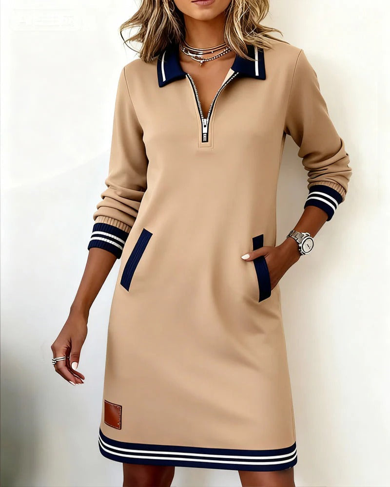 Elegant Long Sleeve Cotton Dress