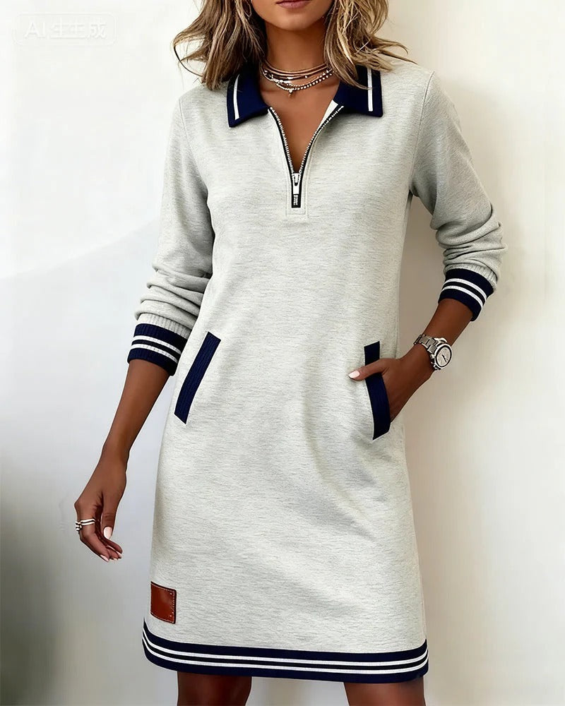 Elegant Long Sleeve Cotton Dress