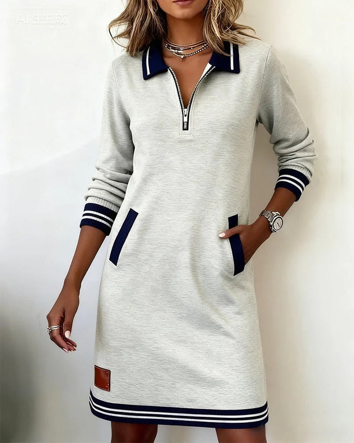Elegant Long Sleeve Cotton Dress
