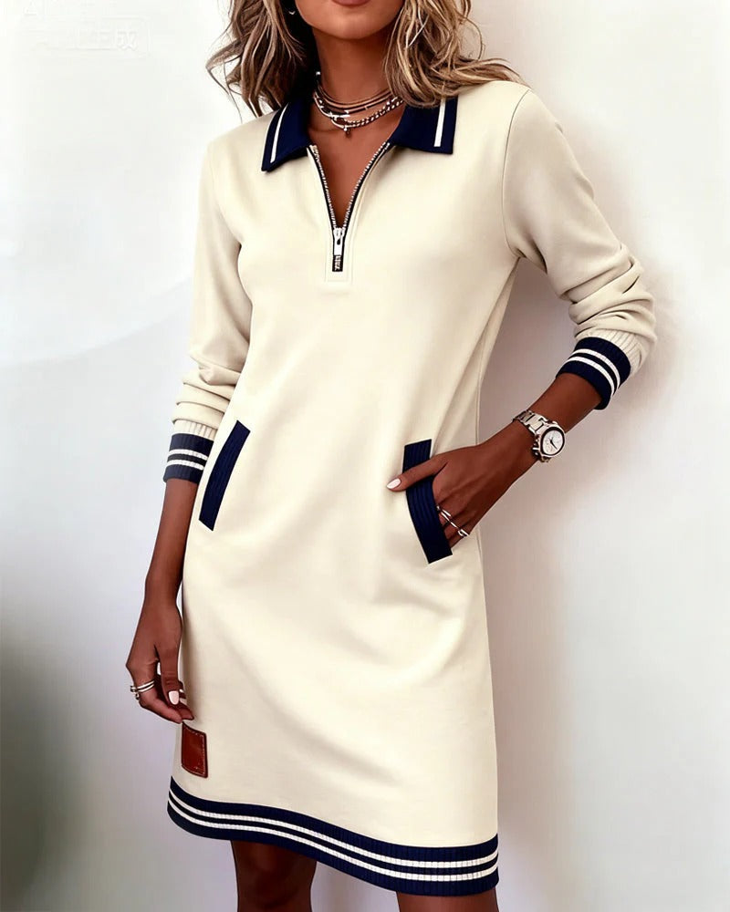 Elegant Long Sleeve Cotton Dress
