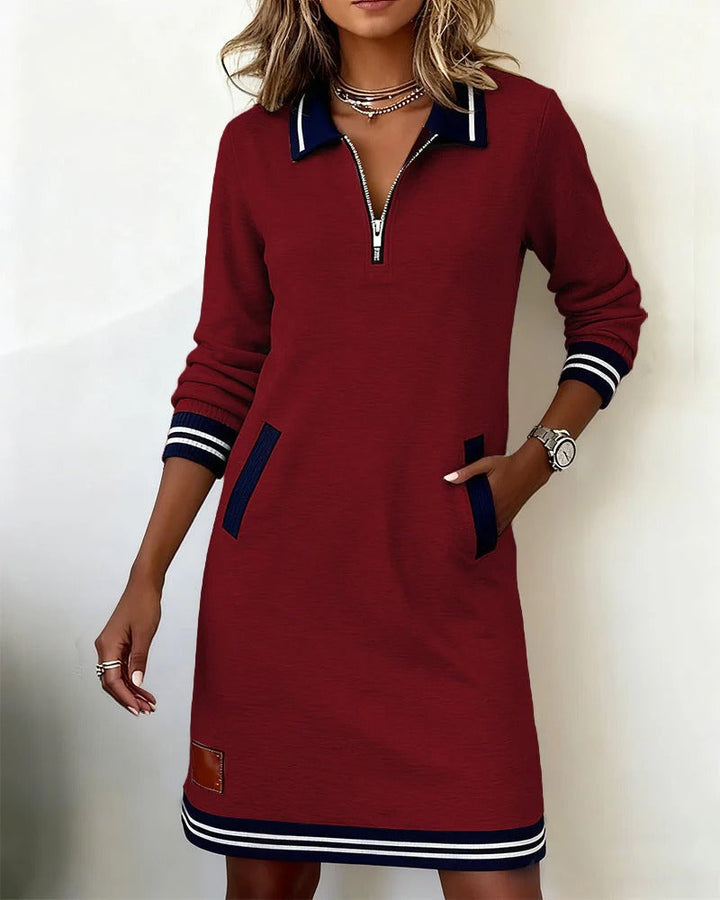 Elegant Long Sleeve Cotton Dress
