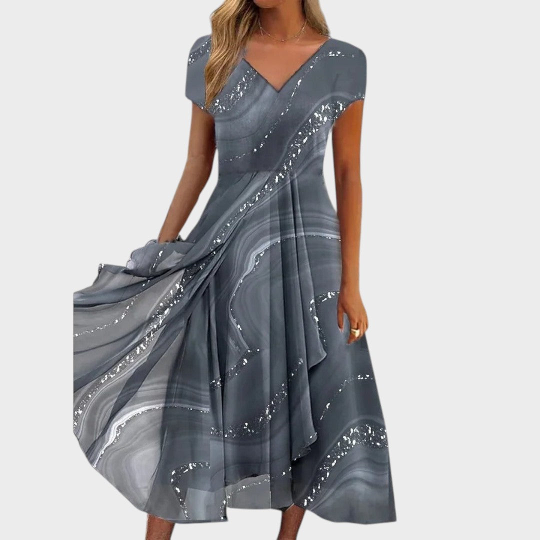 Lucija™ – Elegant midi dress with V-neck