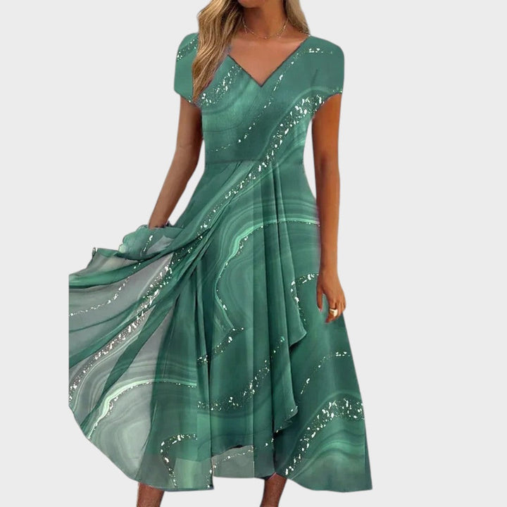 Lucija™ – Elegant midi dress with V-neck