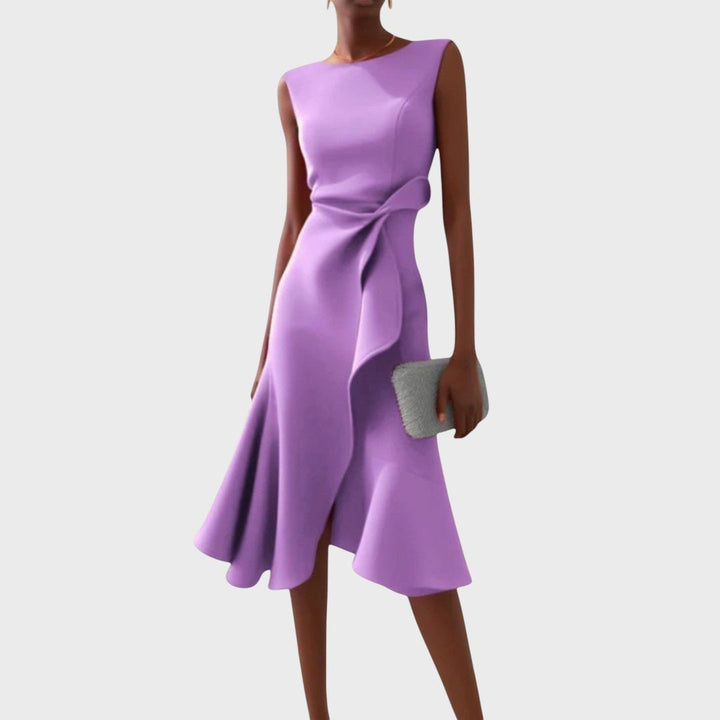 Katarina - Asymmetrical Ruched Midi Dress