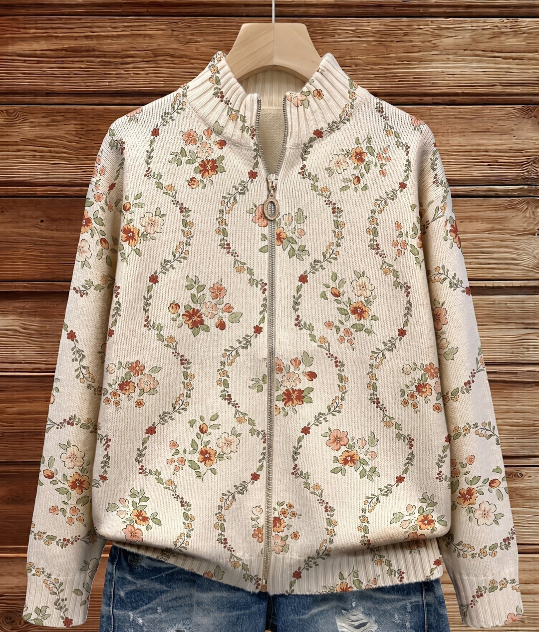 Vivienne | Floral Print Zip Cardigan